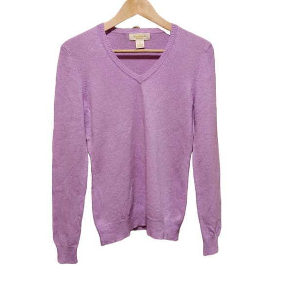 Peck & Peck 2 Ply 100% Cashmere V-neck Sweater Size M - Picture 1 of 6